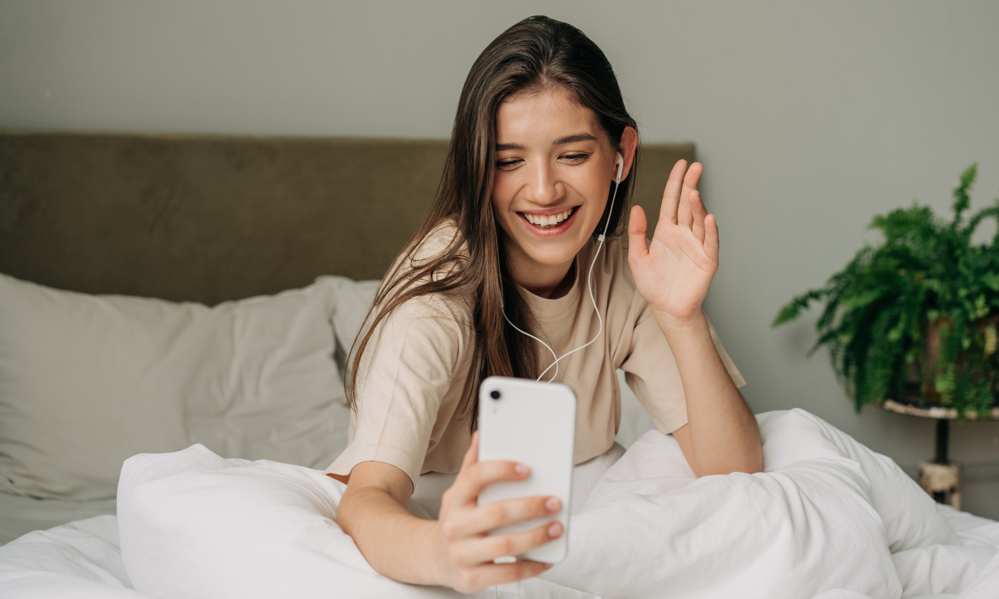 Girl talking on video call to nurse